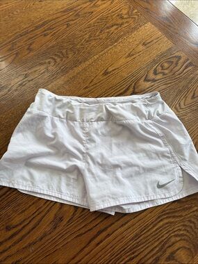 Nike Women’s White Athletic Running Shorts with Reflective Swoosh
